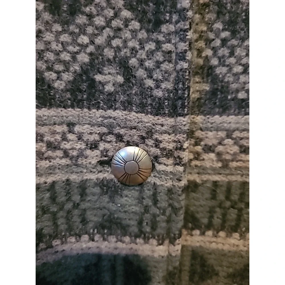 Vintage Woolrich Wool Long Coat Southwestern Aztec Print‎ Sage Women's Large